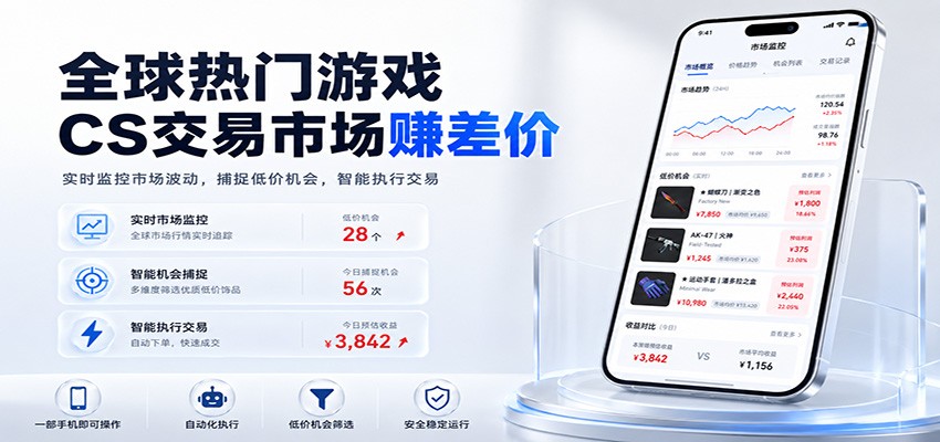 全球热门游戏CS交易市场赚差价，一个账号一部手机即可稳定运行，月入过万-齐力副业