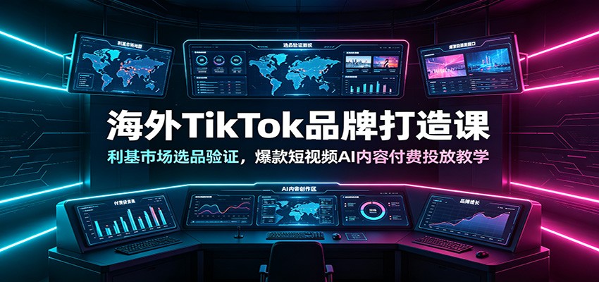 海外TikTok品牌打造课:利基市场选品验证,爆款短视频AI内容付费投放教学-齐力副业