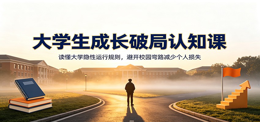 大学生成长破局认知课:读懂大学隐性运行规则,避开校园弯路减少个人损失-齐力副业