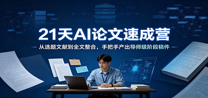 21天AI论文速成营：从选题文献到全文整合，手把手产出导师级阶段稿件-齐力副业