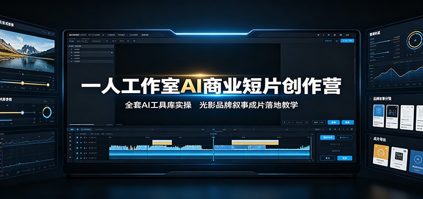 一人工作室AI商业短片创作营:全套AI工具库实操,光影品牌叙事成片落地教学-齐力副业