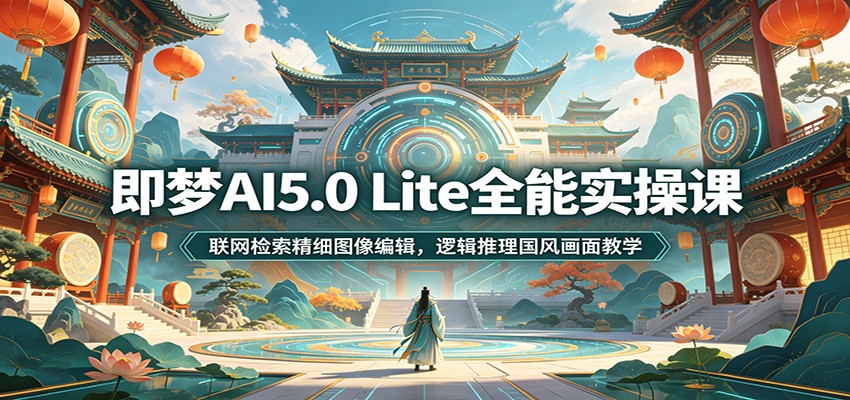 即梦AI5.0 Lite全能实操课:联网检索精细图像编辑,逻辑推理国风画面教学-齐力副业