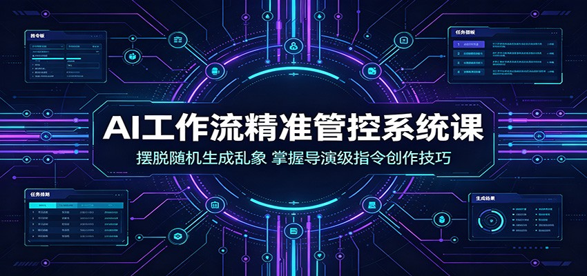 AI工作流精准管控系统课:摆脱随机生成乱象,掌握导演级指令创作技巧-齐力副业