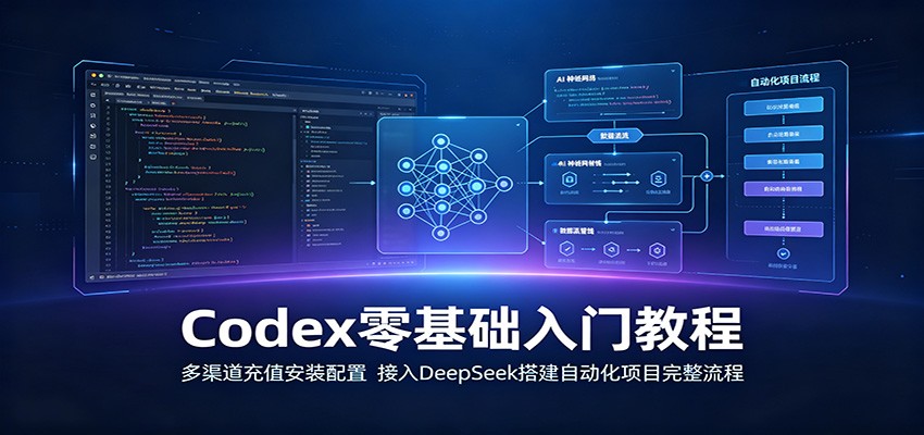 Codex零基础入门教程：多渠道充值安装配置，接入DeepSeek搭建自动化项目完整流程-齐力副业