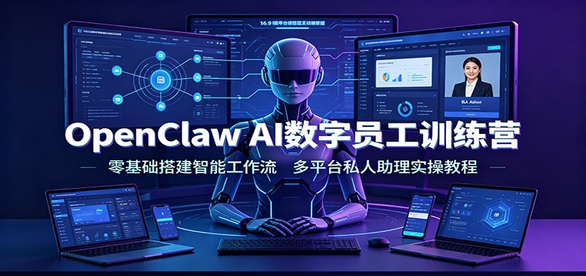 OpenClaw AI数字员工训练营:零基础搭建智能工作流,多平台私人助理实操教程-齐力副业