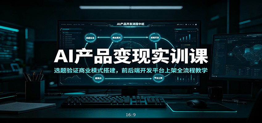 AI产品变现实训课:选题验证商业模式搭建,前后端开发平台上架全流程教学-齐力副业