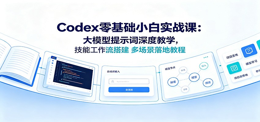 Codex零基础小白实战课:大模型提示词深度教学,技能工作流搭建多场景落地教程-齐力副业