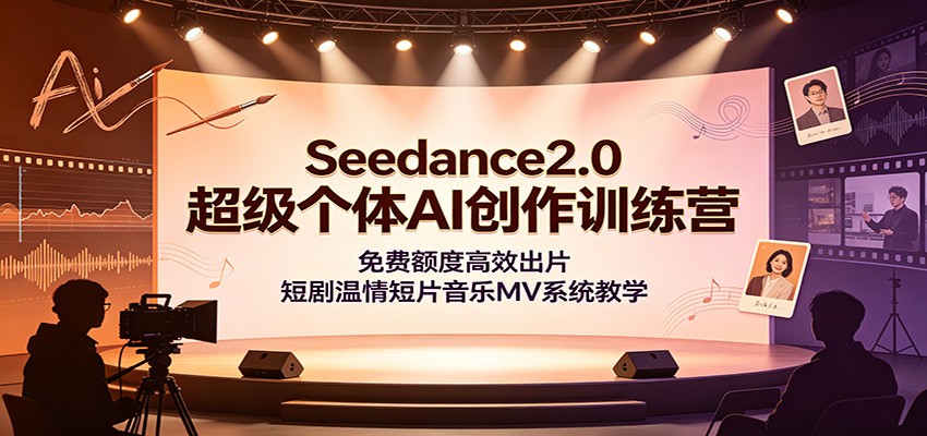 Seedance2.0超级个体AI创作训练营:免费额度高效出片,短剧温情短片音乐MV系统教学-齐力副业