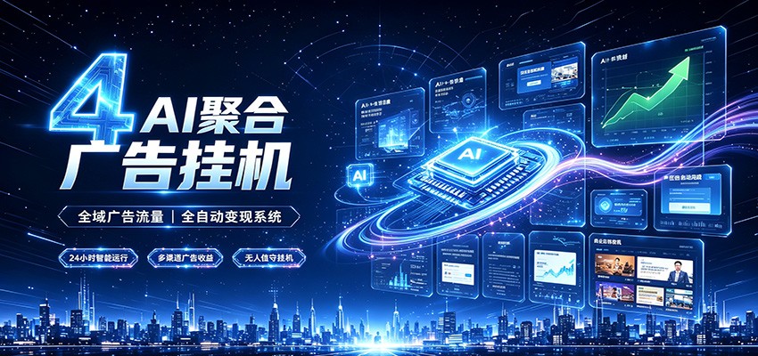 全域广告流量聚合，AI无人挂机稳赚佣金，打造长期稳定被动收入副业-齐力副业