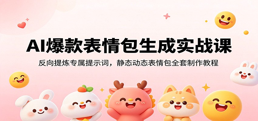 AI爆款表情包生成实战课:反向提炼专属提示词,静态动态表情包全套制作教程-齐力副业