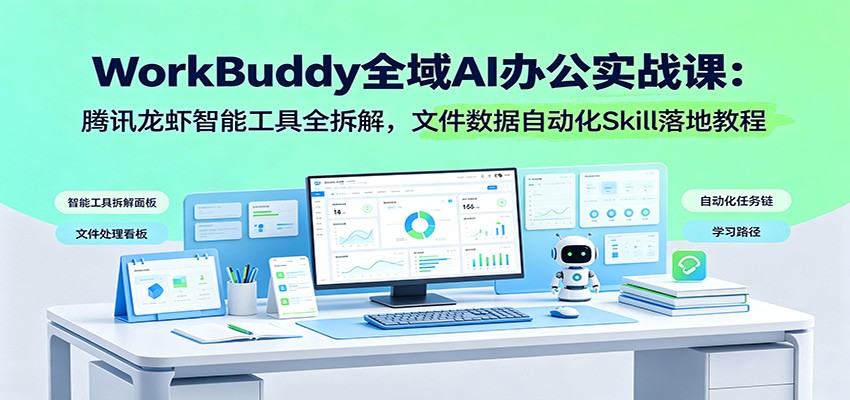 WorkBuddy全域AI办公实战课:腾讯龙虾智能工具全拆解,文件数据自动化Skill落地教程-齐力副业