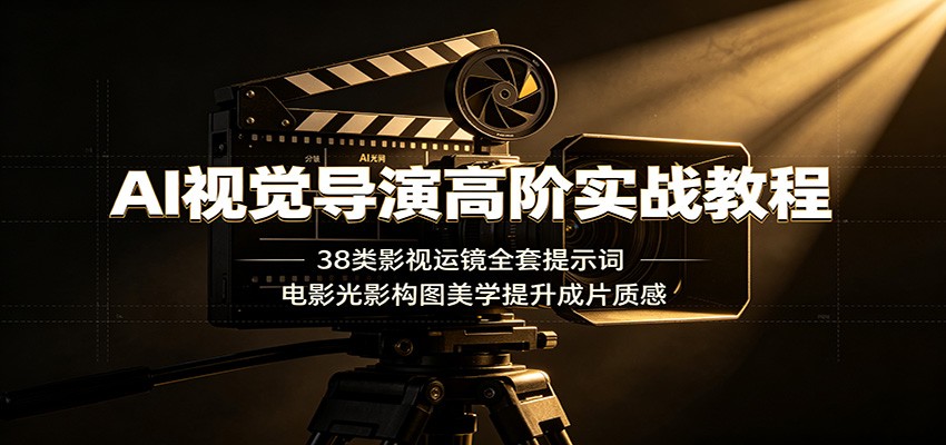 AI视觉导演高阶实战教程:38类影视运镜全套提示词,电影光影构图美学提升成片质感-齐力副业