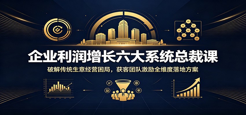 企业利润增长六大系统总裁课:破解传统生意经营困局,获客团队激励全维度落地方案-齐力副业