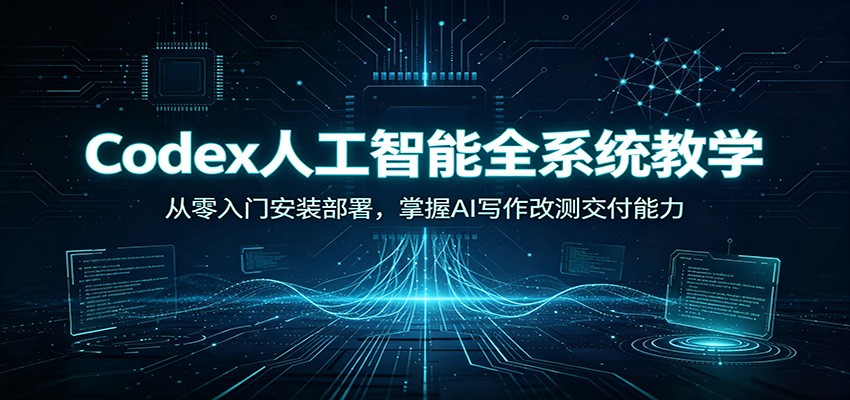 Codex人工智能全系统教学：从零入门安装部署，掌握AI写作改测交付能力-齐力副业