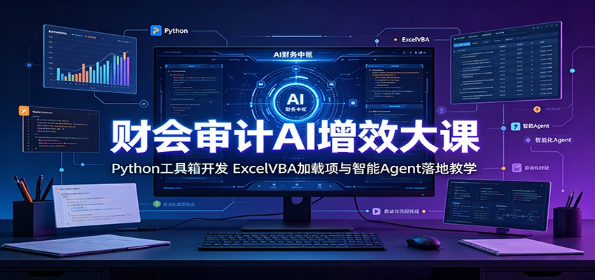 财会审计AI增效大课：Python工具箱开发，ExcelVBA加载项与智能Agent落地教学-齐力副业