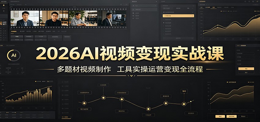 2026AI视频变现实战课：多题材视频制作，工具实操运营变现全流程-齐力副业