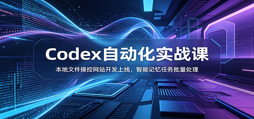 Codex自动化实战课:本地文件操控网站开发上线,智能记忆任务批量处理-齐力副业
