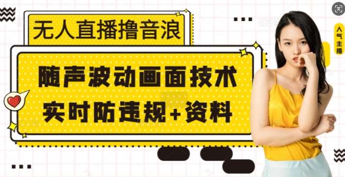 无人直播撸音浪+随声波动画面技术+实时防违规+资料【揭秘】-齐力副业