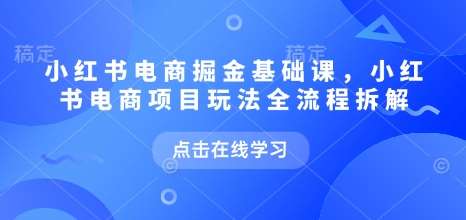 小红书电商掘金课，小红书电商项目玩法全流程拆解-齐力副业