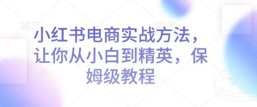 小红书电商实战方法，让你从小白到精英，保姆级教程-齐力副业