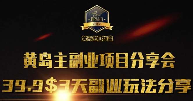 黄岛主副业分享会1期：3天3个副业玩法，速度上车-齐力副业