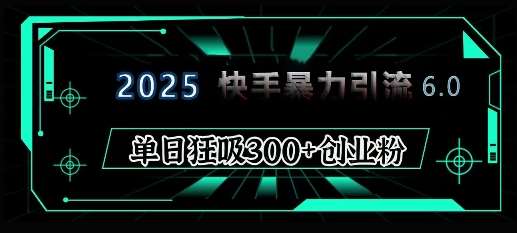 2025年快手6.0保姆级教程震撼来袭，单日狂吸300+精准创业粉-齐力副业