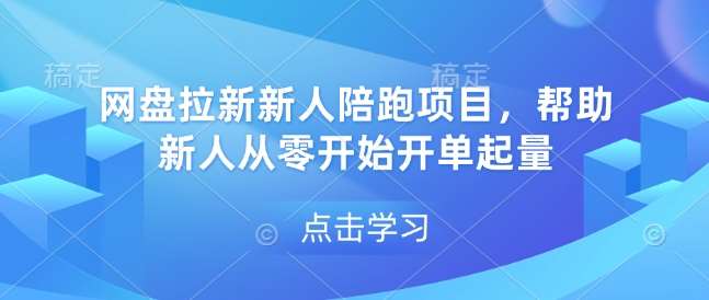 网盘拉新新人陪跑项目，帮助新人从零开始开单起量-齐力副业