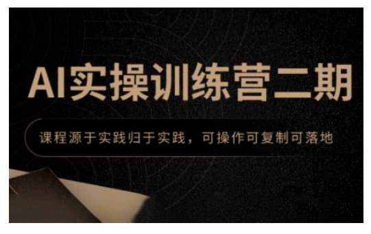 AI实操训练营二期，课程源于实践归于实践，可操作可复制可落地-齐力副业
