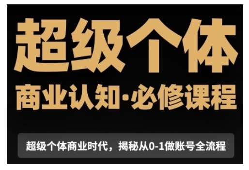 超级个体商业认知觉醒视频课，商业认知·必修课程揭秘从0-1账号全流程-齐力副业