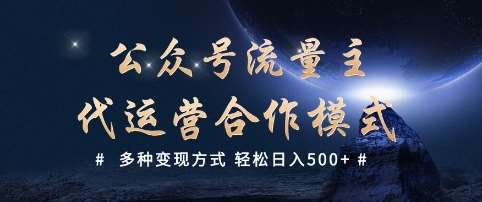 公众号流量主代运营  多种变现方式 轻松日入5张【揭秘】-齐力副业