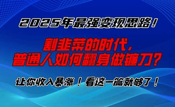 2025年最强变现思路，割韭菜的时代， 普通人如何翻身做镰刀？【揭秘】-齐力副业