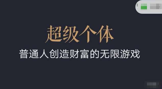 超级个体2024-2025翻盘指南，普通人创造财富的无限游戏-齐力副业