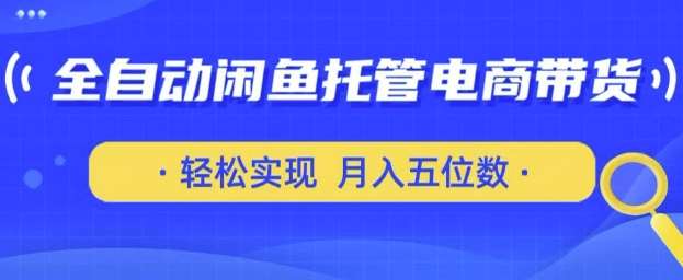 全自动闲鱼托管式电商带货，只需一部安卓手机和一个闲鱼号，轻松实现月入五位数【揭秘】-齐力副业
