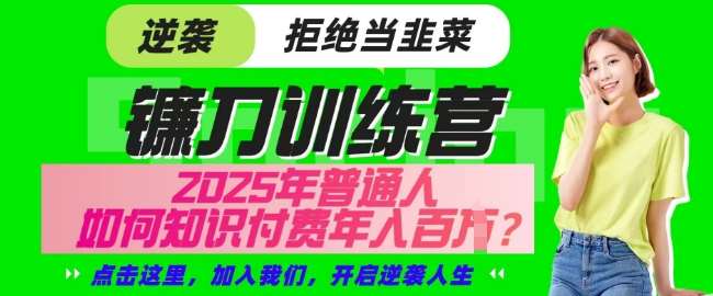 【网创项目终点站-镰刀训练营超级IP合伙人】25年普通人如何通过知识付费实现逆袭【揭秘】-齐力副业