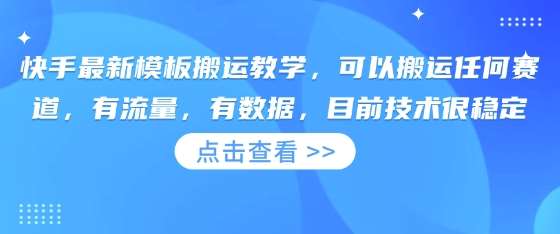 快手最新模板搬运教学，可以搬运任何赛道，有流量，有数据，目前技术很稳定-齐力副业