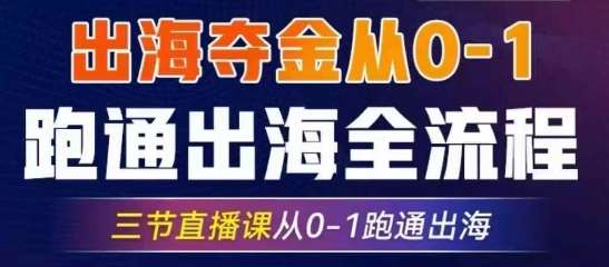 2025出海夺金从0-1跑通出海全流程，三节直播课从0-1跑通出海，教你用AI跑通全流程-齐力副业