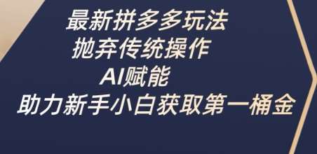 最新拼多多玩法，抛弃传统操作，AI赋能，助力新手小白获取第一桶金-齐力副业