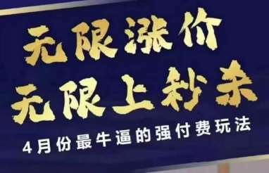 4月12号拼多多线上课，无限涨价，无限上秒杀，4月份最牛逼的强付费玩法-齐力副业