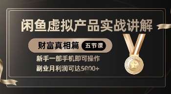 精品！闲鱼虚拟产品实战讲解，新手一部手机即可操作，副业月利润可达5k+-齐力副业