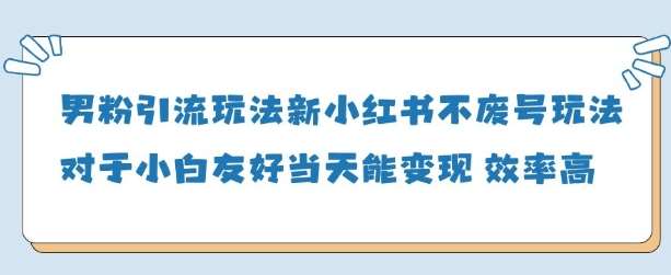 男粉引流玩法(新)，玩法友好做的好当天就能变现-齐力副业