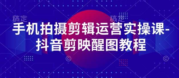 手机拍摄剪辑运营实操课-抖音剪映醒图教程-齐力副业