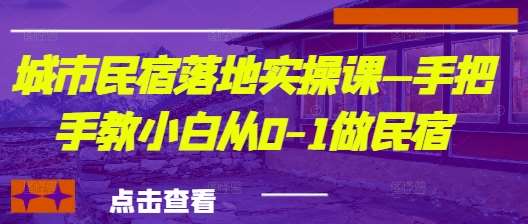 城市民宿落地实操课—手把手教小白从0-1做民宿-齐力副业