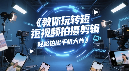 教你玩转短视频拍摄剪辑，轻松拍出手机大片-齐力副业