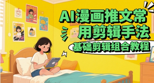 AI漫画推文常用剪辑手法，基础剪辑组合教程-齐力副业