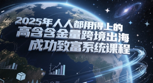 2025年人人都用得上的高含金量跨境出海成功致富系统课程-齐力副业