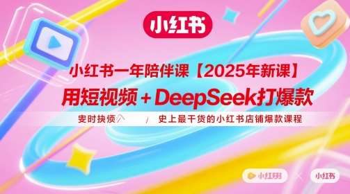 小红书一年陪伴课【2025年新课】，用短视频+deepSeek打爆款，史上最干货的小红书店铺爆款课程-齐力副业