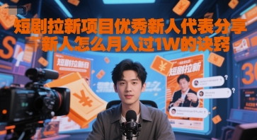短剧拉新项目优秀新人代表分享新人怎么月入过1W的诀窍-齐力副业