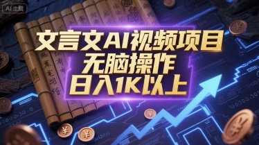 文言文AI视频项目，无脑操作，日入1K以上-齐力副业