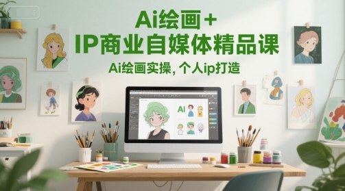Ai绘画+IP商业自媒体精品课，Ai绘画实操，个人ip打造-齐力副业