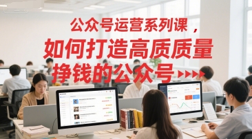 公众号运营系列课，如何打造高质量挣钱的公众号-齐力副业